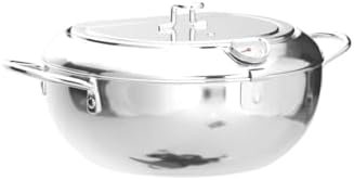 Kerilyn Deep Fryer Pot, 9.4 Inch/3.4 L Janpanese Style Tempura Frying Pot with Lid, 304 Stainless Steel with Temperature Control and Oil Drip Drainer Rack, for Kitchen French Fries, Chicken etc - Image 4