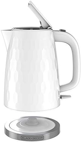 BLACK+DECKER 1.7L Cordless Electric Kettle, KE1560W, Premium Texture, Water Window, Rapid Boil, Auto Shutoff, White - Image 4