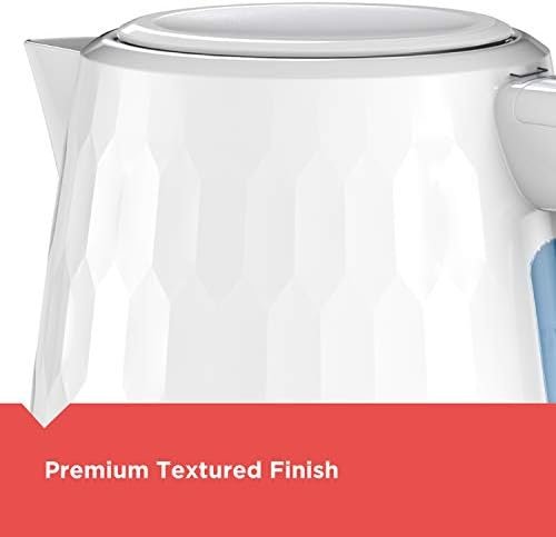BLACK+DECKER 1.7L Cordless Electric Kettle, KE1560W, Premium Texture, Water Window, Rapid Boil, Auto Shutoff, White - Image 5