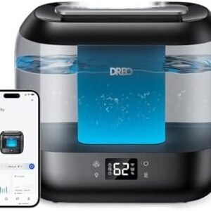Dreo Smart Humidifiers for Bedroom, Top Fill 4L Cool Mist Humidifier with Nightlight, 32H Runtime, Touch/APP/Voice Control, Quiet Ultrasonic Humidifiers for Large Room, Home, Baby, Plants, Office