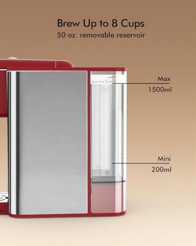 SIFENE Single Serve Coffee Machine, 3-in-1 Pod Coffee Maker for K-Pod Capsule, Ground Coffee, and Leaf Tea with 6-10 oz Cup Size, 50 oz Removable Water Reservoir, Red - Image 6