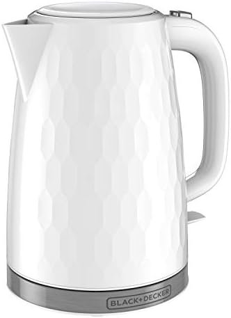 BLACK+DECKER 1.7L Cordless Electric Kettle, KE1560W, Premium Texture, Water Window, Rapid Boil, Auto Shutoff, White - Image 3