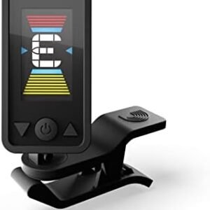 D'Addario Accessories Guitar Tuner - Eclipse Headstock Tuner - Clip On Tuner for Guitar - Great for Acoustic Guitars & Electric Guitars - Quick & Accurate Tuning - Black