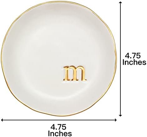 COLLECTIVE HOME - Ceramic Jewelry Tray, Decorative Trinket Dish for Rings Earrings Necklaces Bracelet Watch Keys, Birthday Mother's Day Christmas Gift for Women, 4.75", White Surface (M) - Image 3