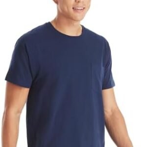 Hanes Men’s Pocket Undershirt Pack, Cotton Crew Neck T-Shirt, Moisture Wicking Tee, Assorted 6-Pack