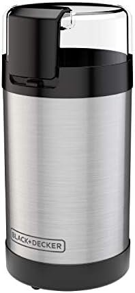 BLACK+DECKER One Touch Coffee Grinder, 2/3 Cup Coffee Bean Capacity, Spice Grinder, One Touch Push-Button Control -150 Watts -Stainless Steel Blades