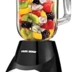 BLACK+DECKER 10-Speed Countertop Blender, BL2010BP, 6-Cup Plastic Jar, Dishwasher-Safe, Stainless Steel, Suction Feet