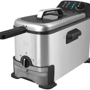 Kalorik 3 Quart Deep Fryer with Oil Filtration, Stainless Steel (FT 43721 BK)