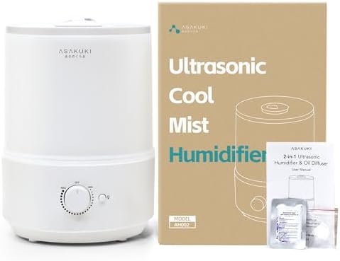 ASAKUKI Humidifiers for Bedroom, 3L Top Fill Cool Mist Humidifiers for Baby Nursery & Plants, 3-IN-1 Quiet Air Humidifier, Oil Diffuser & Night Light for Large Room Home, Auto Shut-off, BPA-Free, 30H - Image 8