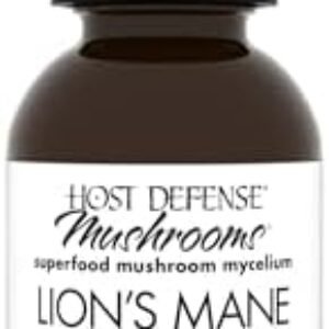 Host Defense Lion's Mane Extract - Brain Health Support Supplement - Mushroom Supplement to Support Focus & Memory Function - Immune & Nervous System Support Supplement - 1 fl oz (30 Servings)