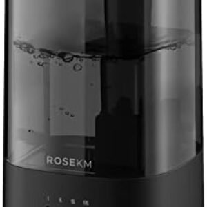 Humidifiers for Bedroom, Cool Mist Humidifier for Home Plant and Baby Nursery, Quiet Ultrasonic Humidifier with 360° Nozzle, Auto Shut-Off, Filterless, Black