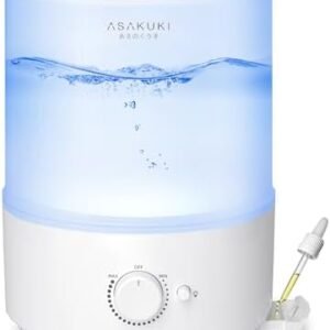 ASAKUKI Humidifiers for Bedroom, 3L Top Fill Cool Mist Humidifiers for Baby Nursery & Plants, 3-IN-1 Quiet Air Humidifier, Oil Diffuser & Night Light for Large Room Home, Auto Shut-off, BPA-Free, 30H
