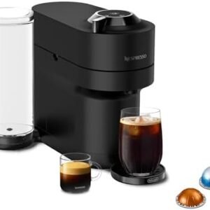 Nespresso Limited-Edition Vertuo Pop+ Coffee and Espresso Maker by De'Longhi, Black Matte with Dark Chrome