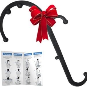 LiBa Back and Neck Massager - Trigger Point Massage Tools for Pain Relief and Manual Massage Hook Therapy Handheld Back Neck Shoulder Massager Black - Gift for Women & Men