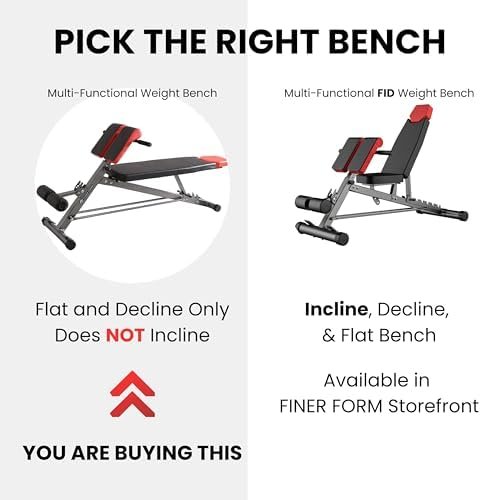 Finer Form Multi-Functional Weight Bench for Full All-in-One Body Workout – Versatile Adjustable Workout Bench for Home Gym. Fitness equipment perfect for Back HyperExtension, Bench Press, Roman Chair Exercise, Sit up. Adjusts to Decline or Flat Bench. - Image 2