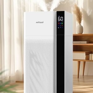Warm and Cool Mist Humidifier Large Room, 5.3Gal/20L Whole House Humidifiers for Home, Quickly & Evenly Humidify Larger Areas, Top Fill, Dual Mist Nozzles and Atomizers, Office Plants, White