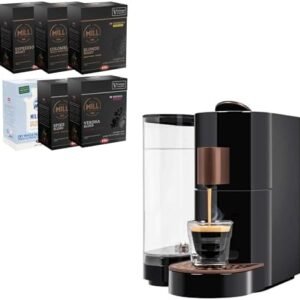 K-FEE® Holiday Bundle: Twins II Single Serve Coffee and Espresso Machine PLUS 72 Pods Mill Coffee Variety Pack | (Black/Copper)