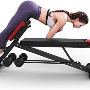 Finer Form Multi-Functional Weight Bench for Full All-in-One Body Workout – Versatile Adjustable Workout Bench for Home Gym. Fitness equipment perfect for Back HyperExtension, Bench Press, Roman Chair Exercise, Sit up. Adjusts to Decline or Flat Bench.