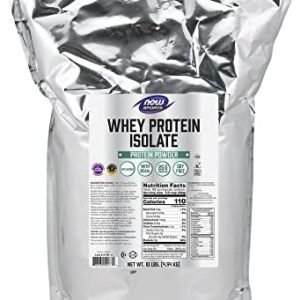 NOW Foods Sports Nutrition, Whey Protein Isolate, 25 g With BCAAs, Unflavored Powder, 10-Pound