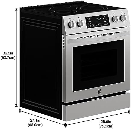 Kenmore Front Control Electric Range Oven with 5 Cooktop Elements with 7 Cooking Power Options, True Convection, Steam and Self Clean, Freestanding Oven, 4.8 cu. ft. Capacity Stainless Steel - Image 2