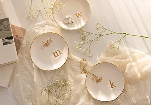 COLLECTIVE HOME - Ceramic Jewelry Tray, Decorative Trinket Dish for Rings Earrings Necklaces Bracelet Watch Keys, Birthday Mother's Day Christmas Gift for Women, 4.75", White Surface (M) - Image 8