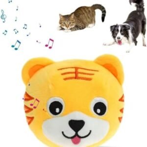 2024 New Active Moving Pet Plush Toy, Interactive Dog Toy for Boredom Squeaky Dog Toys for Small Dogs Moving Dog Ball Toy, Pig Plush Sound Electronic Dog Toy Rechargeable Pet Bouncing Balls (Red Pig)