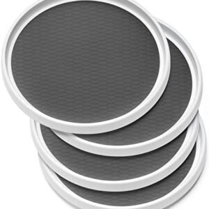 Set of 4, 10 Inch Non-Skid Lazy Susan Organizers - Turntable Rack for Cabinet, Pantry Organization and Storage, Kitchen, Fridge, Bathroom Makeup Vanity Countertop, Under Sink Organizing, Spice Rack