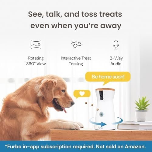 Furbo 360° Dog Camera + Nanny Bundle: Home Security & Dog Safety Alerts, Rotating Pet Treat Dispenser Camera with Speaker, Smart Home Indoor Cam w Phone App (Additional Subscription Required at Setup) - Image 2
