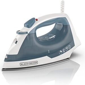 BLACK+DECKER Easy Steam Compact Iron for Clothes, Automatic Shutoff, Nonstick Plate, Light Weight, 1200 Watts