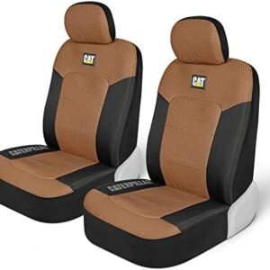 Cat® MeshFlex Automotive Seat Covers for Cars Trucks and SUVs (Set of 2) – Beige Car Seat Covers for Front Seats, Truck Seat Protectors with Comfortable Mesh Back, Auto Interior Covers