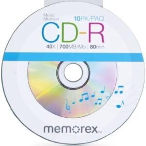 Memorex 99055 40x 700MB 80 Min Music CD-R Discs, 10 Pack