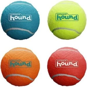 Outward Hound Squeaker Ballz Fetch Dog Toy, Medium - 4 Pack