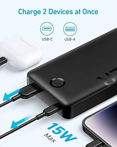 Anker Portable Charger, 20,000mAh Power Bank, Battery Pack with 2-Port, 15W High-Speed Charging for iPhone 15/15 Plus/15 Pro/15 Pro Max, 14/13/12 Series, Samsung Galaxy, and More (Black) - Image 3