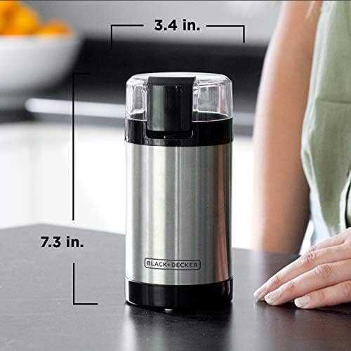 BLACK+DECKER One Touch Coffee Grinder, 2/3 Cup Coffee Bean Capacity, Spice Grinder, One Touch Push-Button Control -150 Watts -Stainless Steel Blades - Image 7