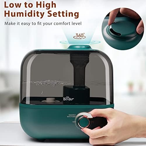 Bear Humidifiers for Bedroom Large Room Home, 5L Cool Mist Top Fill Humidifiers, Quiet Air Humidifier for Baby Nursery & Plants, Lasts Up to 35 Hours, Auto Shut-Off - Image 4