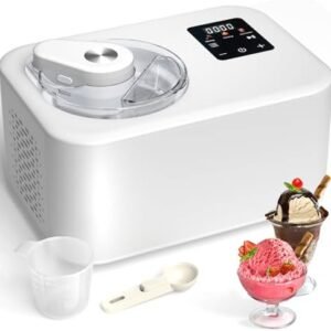Ice Cream Maker with Compressor 1.28 Quart Automatic Ice Cream Maker Machine with Compressor 3 Modes Electric Ice Cream Maker No Pre Freezing Touch Control Display Timer Sorbet Maker
