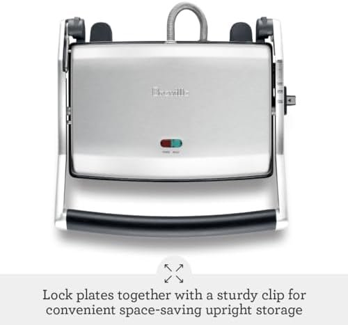 Breville Panini Press, Duo 1500-Watt Nonstick, Brushed Stainless Steel - Image 4