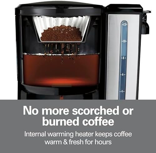 Hamilton Beach (47950) Coffee Maker with 12 Cup Capacity & Internal Storage Coffee Pot, Brewstation, Black/Stainless Steel - Image 3