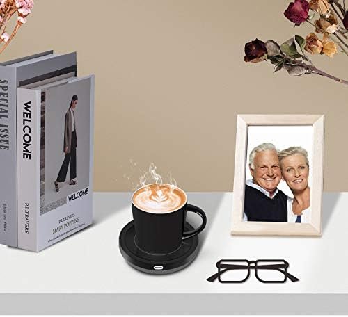 BESTINNKITS Smart Coffee Cup Warmer Set, Auto On/Off Gravity-induction Mug Office Desk Use, Candle Wax Cup Warmer Heating Plate (Up To 131F/55C), 14oz - Image 7