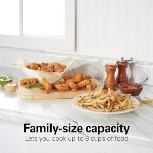 Hamilton Beach 35032 Professional Style Electric Deep Fryer, Frying Basket with Hooks, 1500 Watts, 3 Liters, Stainless Steel