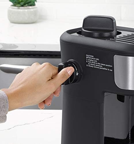 Mr. Coffee Espresso and Cappuccino Machine, Single Serve Coffee Maker with Milk Frothing Pitcher and Steam Wand, 20 ounces, Stainless Steel,Black - Image 3