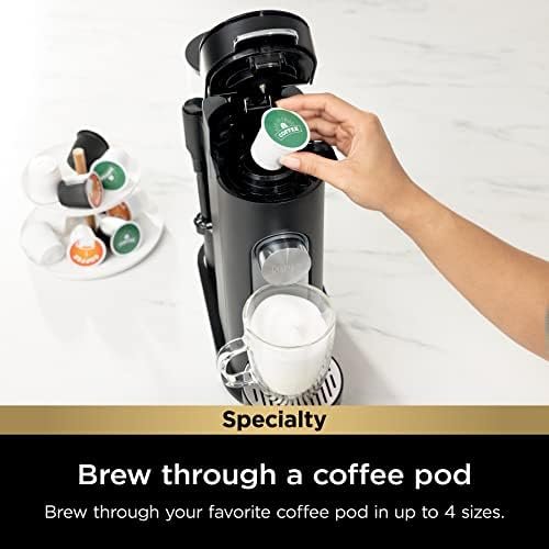 Ninja Pod & Grounds Specialty Single-Serve Coffee Maker, K-Cup Pod Compatible, Brews Grounds, Compact Design, Built-In Milk Frother, 56-oz. Reservoir, 6-oz. Cup to 24-oz. Mug Sizes, Black, PB051 - Image 2