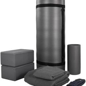 BalanceFrom 7-Piece Set - Include Yoga Mat with Carrying Strap, 2 Yoga Blocks, Yoga Mat Towel, Yoga Hand Towel, Yoga Strap and Yoga Knee Pad, Multiple Options