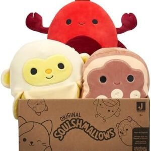 Squishmallows Official Kellytoy 8" Plush Mystery Pack - Styles Will Vary in Surprise Box That Includes Three 8" Plush