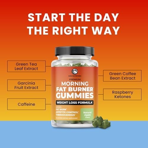 Morning Fat Burner Gummies for Weight Loss for Women & Men | Thermogenic Belly Fat Burner with Green Tea, Garcinia, Green Coffee Bean & More | Appetite Suppressant & Metabolism Booster | 60 Gummies - Image 7