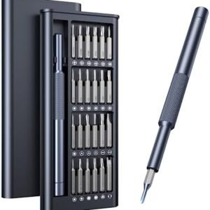 AXTH 25-in-1 Small Precision Screwdriver Set, Professional Magnetic Mini Repair Tool Kit for Phone, Computer, Watch, Laptop, Macbook, Ring Doorbell, Eyeglass, Electronic, [Bearing Steel] Screw Driver