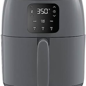 DASH Tasti-Crisp™ Electric Air Fryer Oven, 2.6 Qt., Grey – Compact Air Fryer for Healthier Food in Minutes, Ideal for Small Spaces - Auto Shut Off, Digital, 1000-Watt