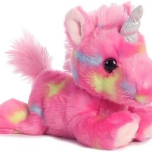 Aurora® Vibrant Bright Fancies™ Jellyroll Unicorn™ Stuffed Animal - Eye-Catching Fun - Delightful Cuddles - Pink 7 Inches