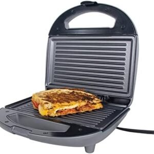 VETTA 760-Watt Nonstick Panini Press, Sandwich Maker, Automatic Temperature Control, Nonstick Coating, Nonslide Feet, Indoor Large Versatile Grill, 28.5 in. Wrappable Power Cord, Slate Gray