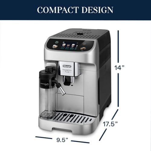De'Longhi Magnifica Plus Fully Automatic Espresso Machine with Automatic Milk Frother for 18+ One Touch Recipes, Built-in Grinder, ECAM32070SB - Image 6